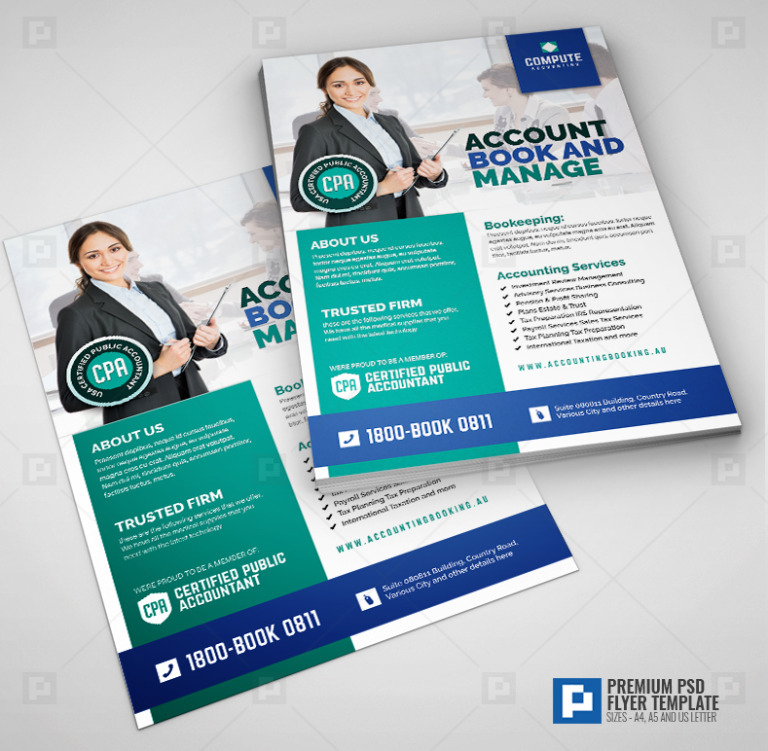 Accounting and Bookkeeping Services Flyer - PSDPixel