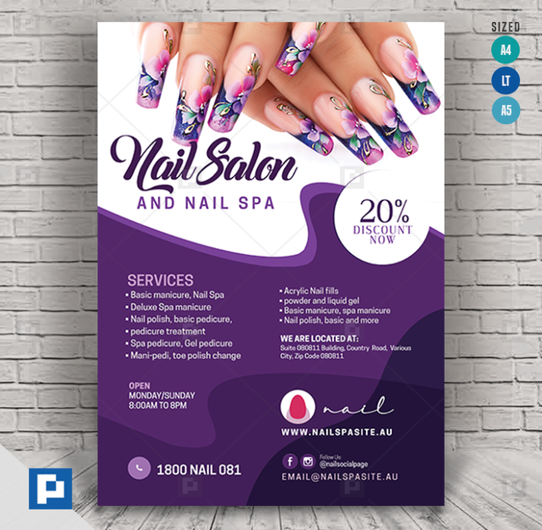Beauty Nail Salon Flyer - PSDPixel