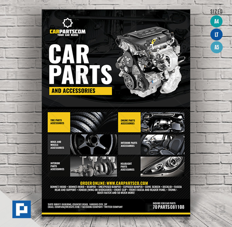 gentagelse Ti Walter Cunningham Car Parts and Accessories Flyer - PSDPixel