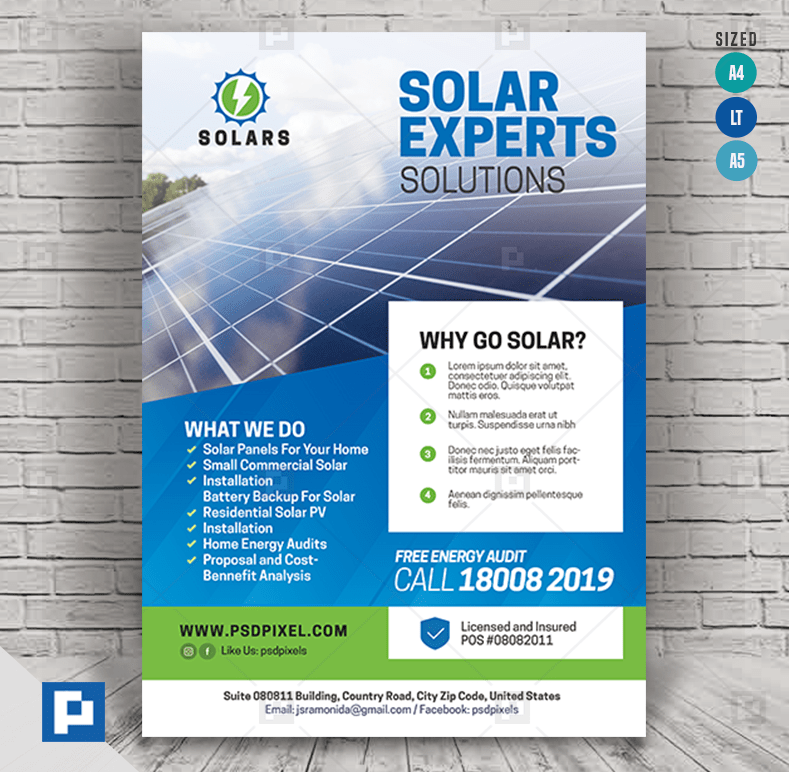 Solar Solutions Flyer PSDPixel