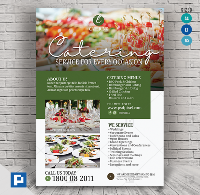 Catering Service Promotional Flyer - PSDPixel
