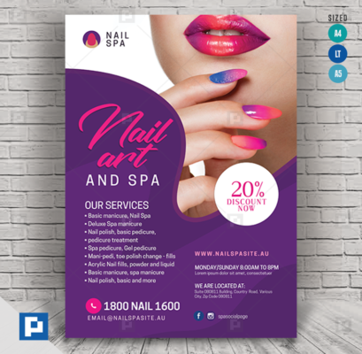 Nail Salon and Spa Flyer - PSDPixel