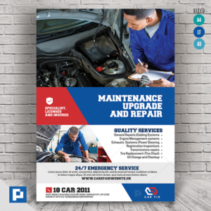 Car And Auto Mechanic Flyer