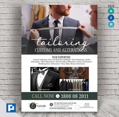 Dressmaking and Tailoring Services Flyer - PSDPixel