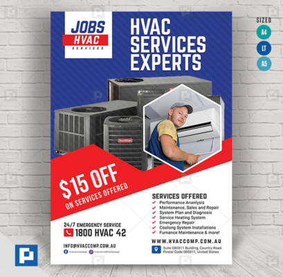 HVAC Company Ads Flyer PSDPixel
