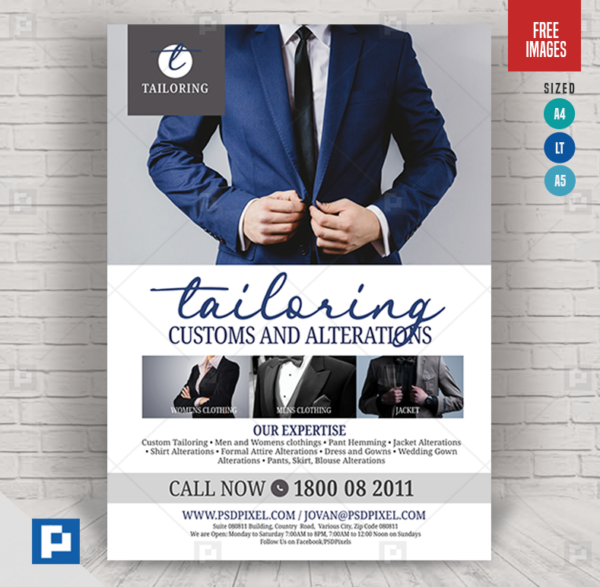 Tailor Shop Services Promotional Flyer - PSDPixel