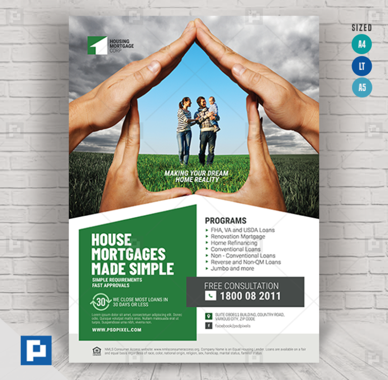 Mortgage Services Flyer PSDPixel