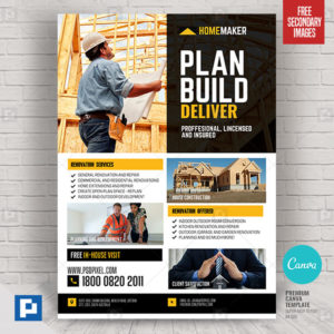 Construction and Building Service Canva Flyer,