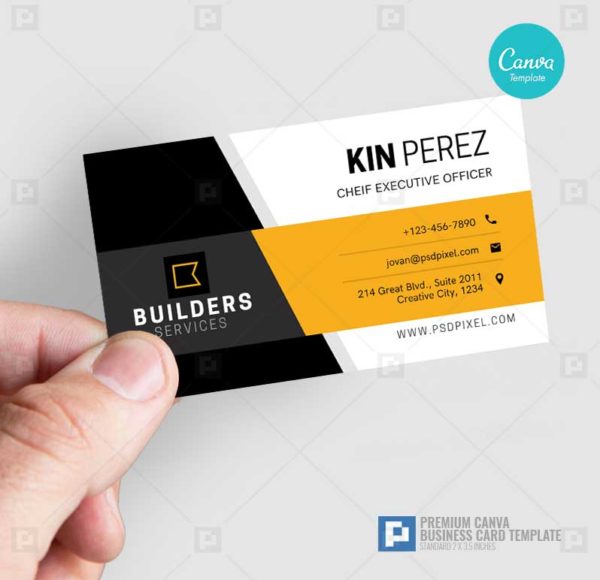 Construction Services Canva Business Card 07